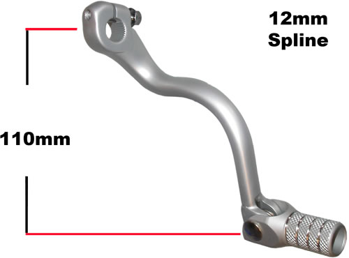 12mm x 110mm Alloy Gear Lever with Folding Toe Peg - 014095