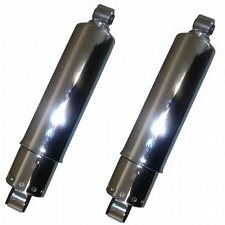 Chrome 300mm Pin + Pin Twin Covered Harley Style Shock Absorbers