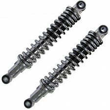 Chrome 310mm Pin + Pin Twin Shock Absorbers for up to 200cc