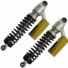 335mm Pin + Pin Twin Piggyback Shock Absorbers with Black Springs