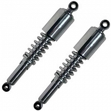 Chrome 335mm Pin + Pin Twin Shock Absorbers with Shroud for 250cc to 1100cc