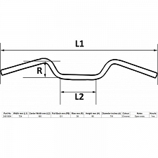 Chrome 7/8" Handlebars with 1.5" Rise and 6" Centre (29" Long)