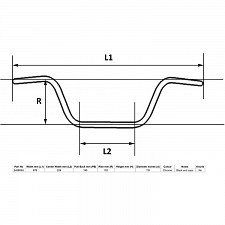 Hendler Chrome 7/8" Western Style Handlebars with 6" Rise