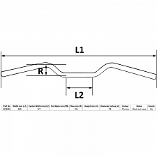 Chrome 7/8" T-Bar Handlebars with 10" Rise & Pull Back in Middle