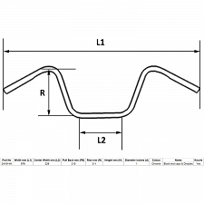 Chrome 1" Handlebars with 13" Rise with Dimples