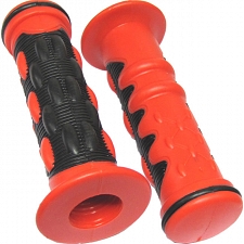 Black 7/8" Finger Style Handlebar Grips with Red Inlay