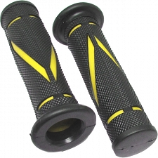 Black 7/8" Handlebar Grips with Yellow Cut-Out