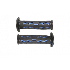 Black 7/8" Handlebar Grips with Blue Inlay