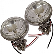 Twin 4.5" Round Stainless Steel Bottom-Mounted Spotlights