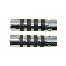 Chromed Aluminium & Rubber 7/8" Handlebar Grips