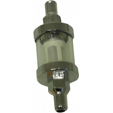 Chrome 7mm In-Line Fuel Filter with Glass Bowl Centre