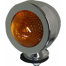 50mm Chrome Bullet Light with E-Marked Amber Lens