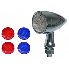 Indicators LED Round Bullet in Chrome with Clear Lenses & Amber LED's