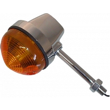 Chrome Round 60mm Lucas Style Indicator with Amber Lens