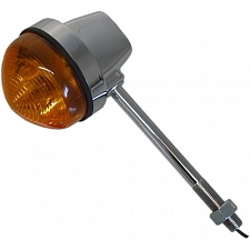 Chrome Round 80mm Lucas Style Indicator with Amber Lens