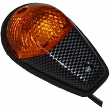 Carbon Look 92mm x 55mm Fairing Mounted Indicators with Amber Lenses