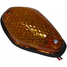 Black 132mm x 60mm Fairing Mounted Indicators with Amber Lenses