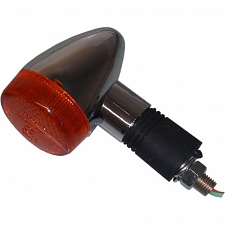 Chrome Mini Kawasaki VN Style Indicator with Amber Lens