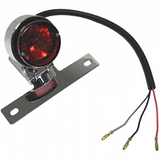 Chrome 61mm Round Rear Light with Bracket