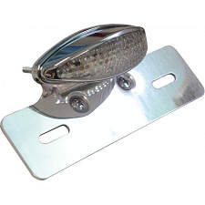 LED Catseye Shaped Rear Light with Clear Lens & Bracket