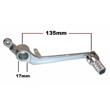 17mm x 135mm Alloy Rear Brake Foot Lever with Folding Toe Peg - 014238