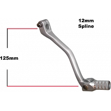 12mm x 125mm Alloy Gear Lever with Folding Toe Peg - 014080