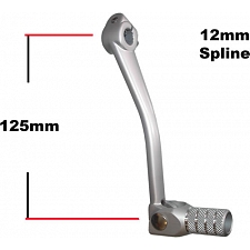 12mm x 125mm Alloy Gear Lever with Folding Toe Peg - 014084