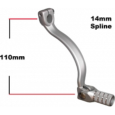 14mm x 110mm Alloy Gear Lever with Folding Toe Peg - 014085
