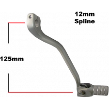 12mm x 125mm Alloy Gear Lever with Folding Toe Peg - 014086