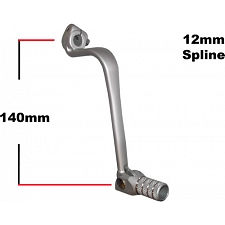 12mm x 140mm Alloy Gear Lever with Folding Toe Peg - 014093