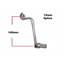 12mm x 140mm Alloy Gear Lever with Folding Toe Peg - 014094