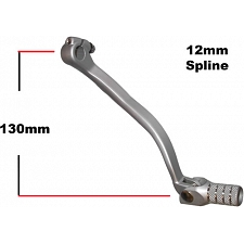 12mm x 130mm Alloy Gear Lever with Folding Toe Peg - 014096