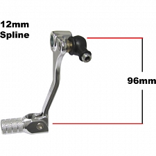 12mm x 96mm Alloy Gear Lever with Folding Toe Peg