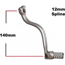 12mm x 140mm Alloy Gear Lever with Folding Toe Peg - 014102