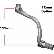 12mm x 115mm Alloy Gear Lever with Folding Toe Peg - 014103