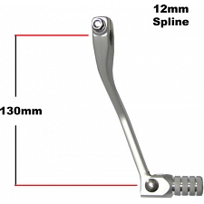 12mm x 130mm Alloy Gear Lever with Folding Toe Peg - 014105