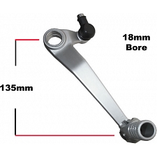 18mm x 135mm Alloy Gear Lever with Folding Toe Peg
