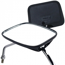 Black Rectangle Mirrors 8mm Thread Chrome Stem Honda Style