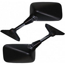 Left Hand Black Rectangle Fairing Type Mirror - 011711