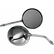 Chrome Round Mirrors with 10mm Thread & Short Stem