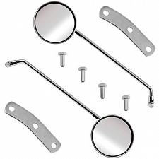 Chrome Round Mirrors with 10mm Thread - 011949