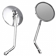Chrome Round Mirrors with 10mm Thread Suits Yamaha Models