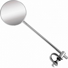 Chrome Round Clamp-On Mirror with 9