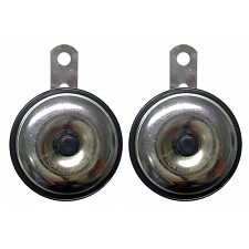Chrome 12v 75mm Diameter Horn Pair