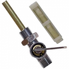 Chrome 1/2" On-Off Fuel Tap with Reserve Pipe for British Bikes