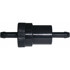 Black 6mm Anodised Aluminium In-Line Fuel Filter