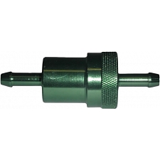Green 6mm Anodised Aluminium In-Line Fuel Filter