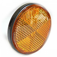 60mm x 6mm Amber Round Bolt-On Reflector with Chrome Rim