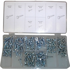 200 Piece Assorted 8mm Self Tapping Screws with Hexagon Head Kit