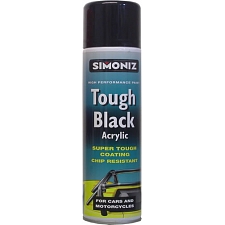 Simoniz Tough Black Acrylic Spray Paint in Gloss Finish 500ml